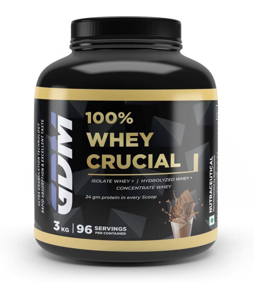     			GDM NUTRACEUTICALS LLP Crucial Whey Protein Powder ( 3 kg , Chocolate - Flavour )