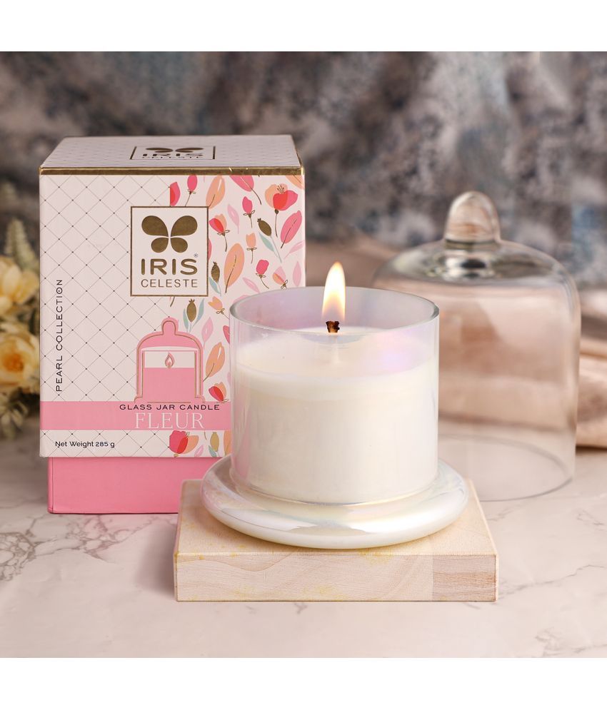     			Iris Celeste Off-White Jar Candle 16.6 cm ( Pack of 1 )