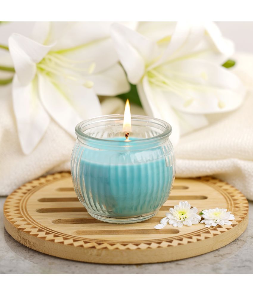     			Iris Home Fragrances Blue Cool Blue Jar Candle 7.4 cm ( Pack of 3 )