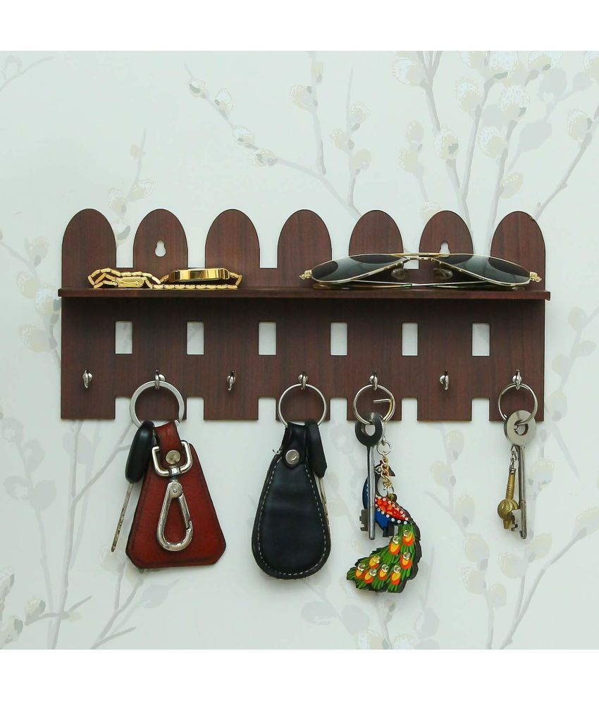     			JaipurCrafts Brown Wood Key Holder - Pack of 1