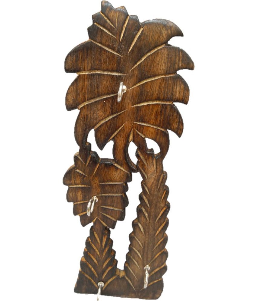     			JaipurCrafts Brown Wood Key Holder - Pack of 1