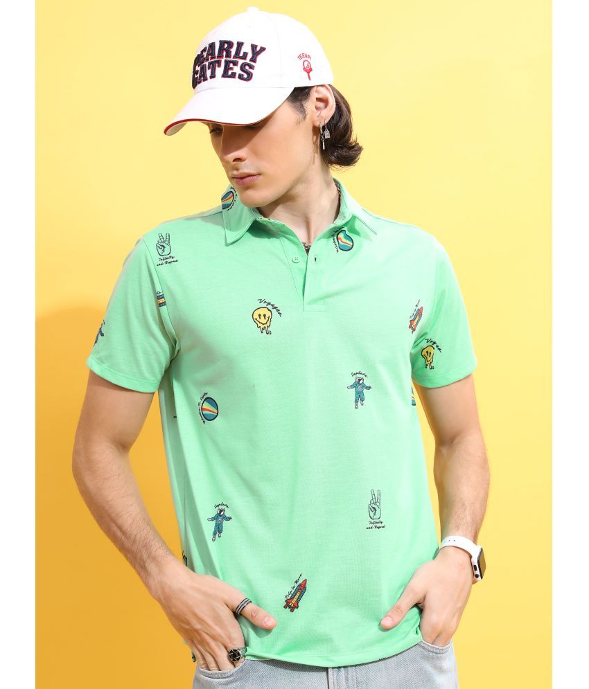     			Ketch Polyester Relaxed Fit Printed Half Sleeves Men's Polo T Shirt - Green ( Pack of 1 )