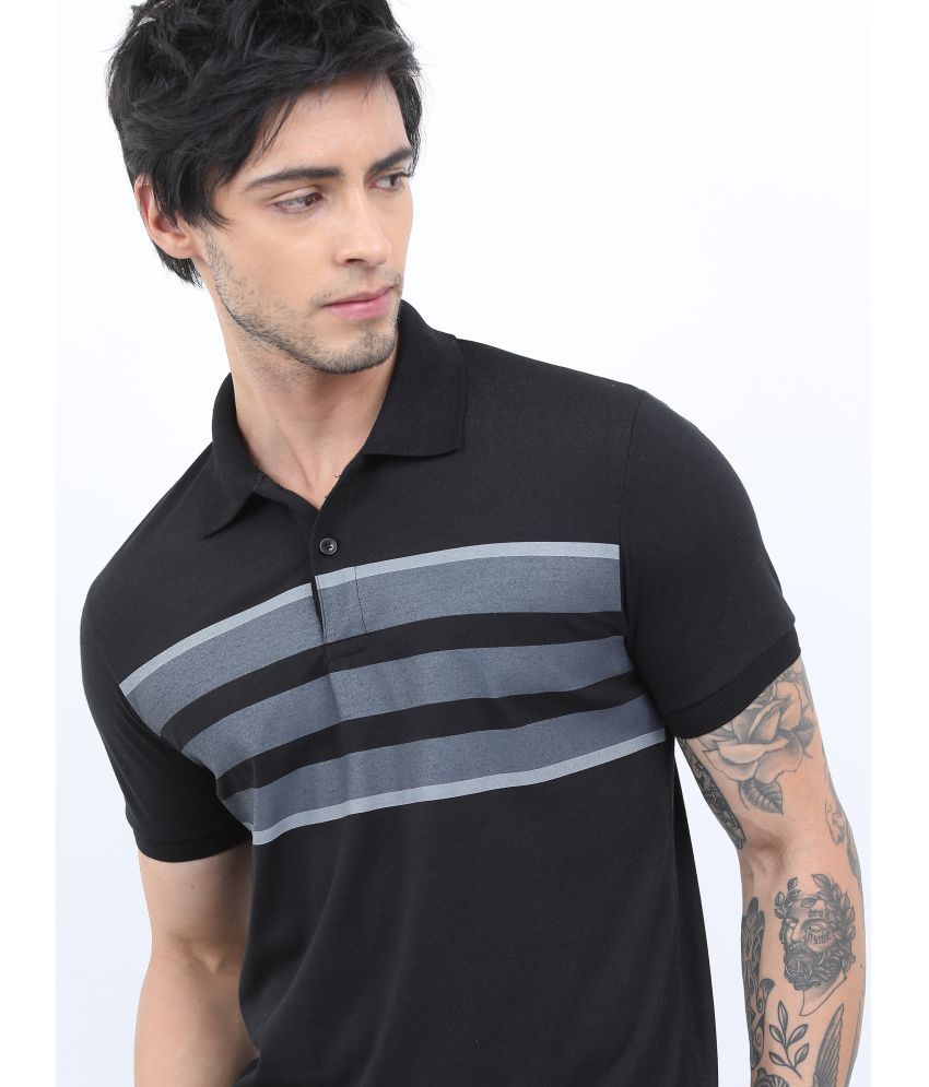     			Ketch Polyester Slim Fit Colorblock Half Sleeves Men's Polo T Shirt - Black ( Pack of 1 )