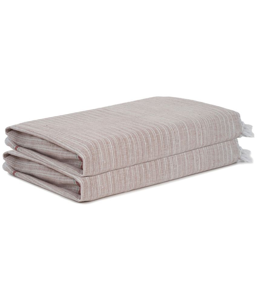     			Klotthe Cotton Self Design Below 300 -GSM Bath Towel ( Pack of 2 ) - Beige