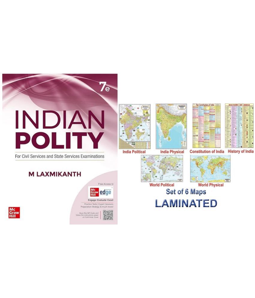     			Pack Of 2 Indian Polity English| 7th Edition  & MAPS FOR UPSC (PACK OF 6) INDIAN CONSTITUTION, INDIAN HISTORY, INDIA POLITICAL, INDIA PHYSICAL, WORLD POLITICAL, WORLD PHYSICAL UPSC | Civil Services Exam