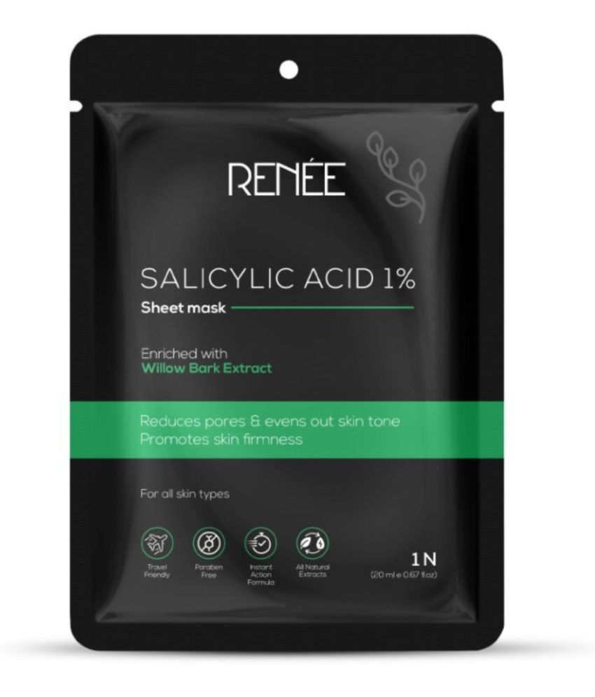     			RENEE Salicylic Acid Sheet Mask, Reduces Appearance of Pores, Acne, Marks & Fine Lines, Pack of 1)
