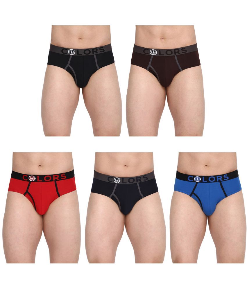     			COLORS by Rupa Frontline Multicolor Cotton Men's Briefs ( Pack of 5 )