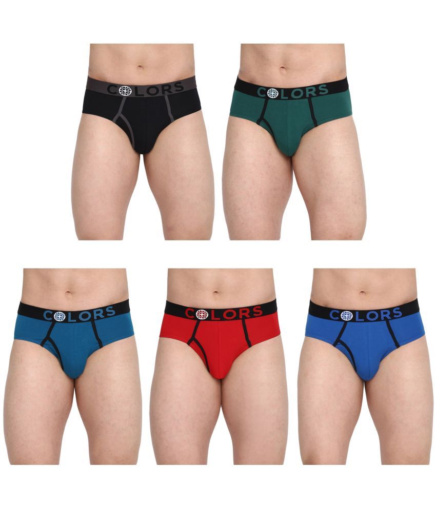     			COLORS by Rupa Frontline Multicolor Cotton Men's Briefs ( Pack of 5 )