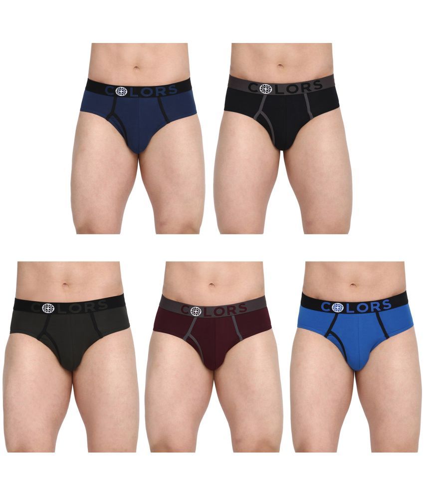     			COLORS by Rupa Frontline Multicolor Cotton Men's Briefs ( Pack of 5 )