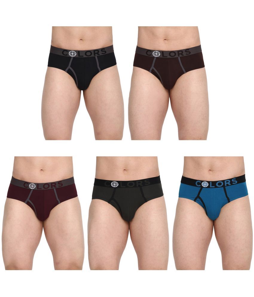     			COLORS by Rupa Frontline Multicolor Cotton Men's Briefs ( Pack of 5 )