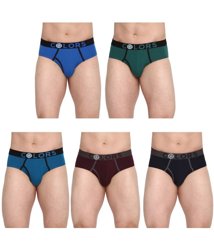     			COLORS by Rupa Frontline Multicolor Cotton Men's Briefs ( Pack of 5 )