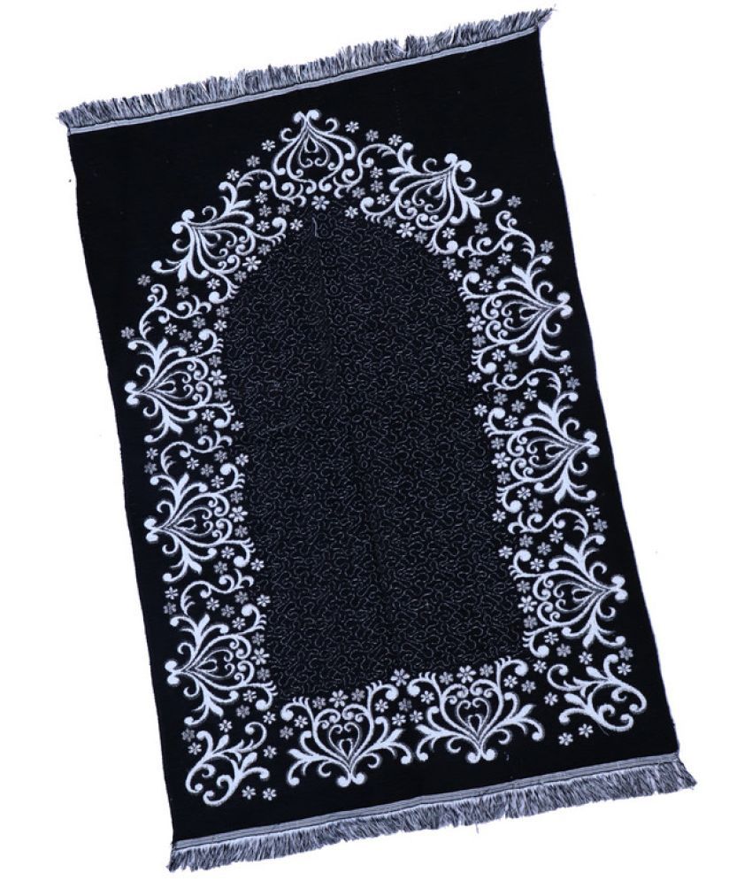     			ADIRNY Black Single Regular Cotton Prayer Mat ( 110 X 70 cm )