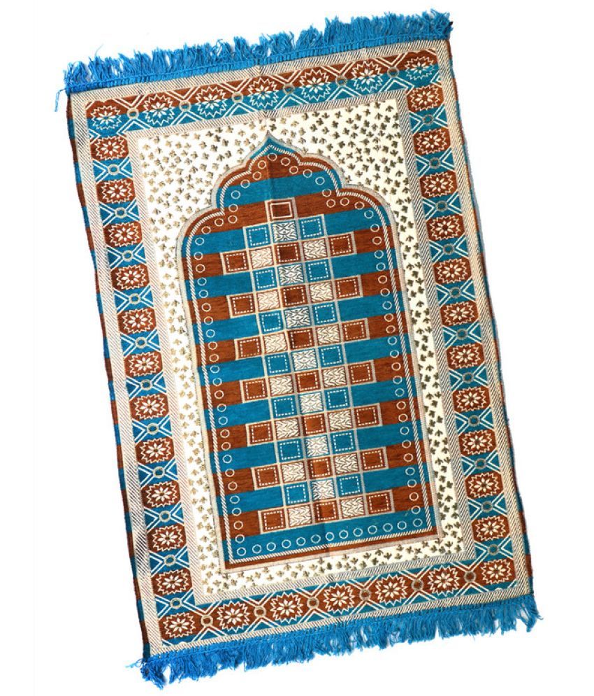     			ADIRNY Blue Single Regular Cotton Prayer Mat ( 110 X 70 cm )