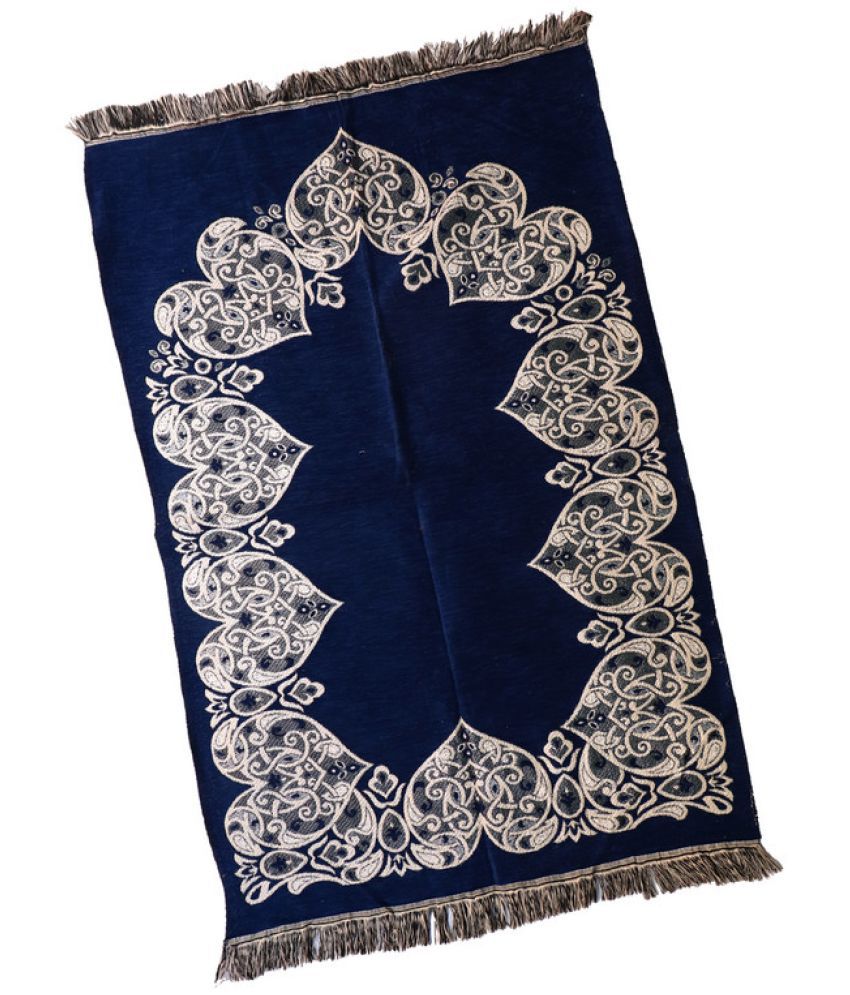     			ADIRNY Blue Single Regular Cotton Prayer Mat ( 110 X 70 cm )