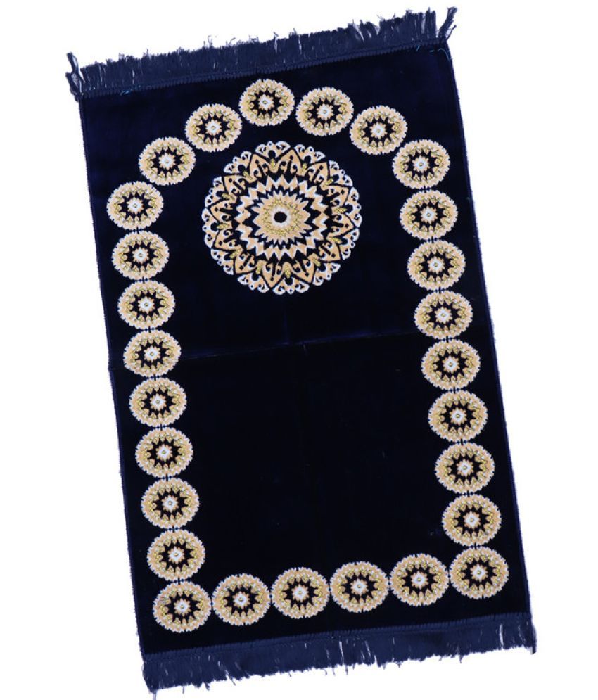     			ADIRNY Blue Single Regular Velvet Prayer Mat ( 110 X 70 cm )