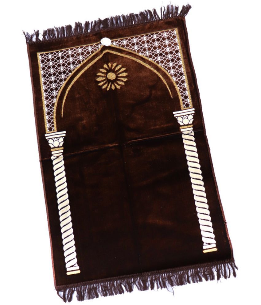     			ADIRNY Brown Single Regular Velvet Prayer Mat ( 110 X 70 cm )