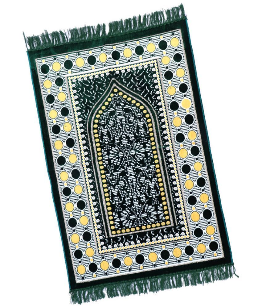     			ADIRNY Green Single Regular Velvet Prayer Mat ( 110 X 70 cm )