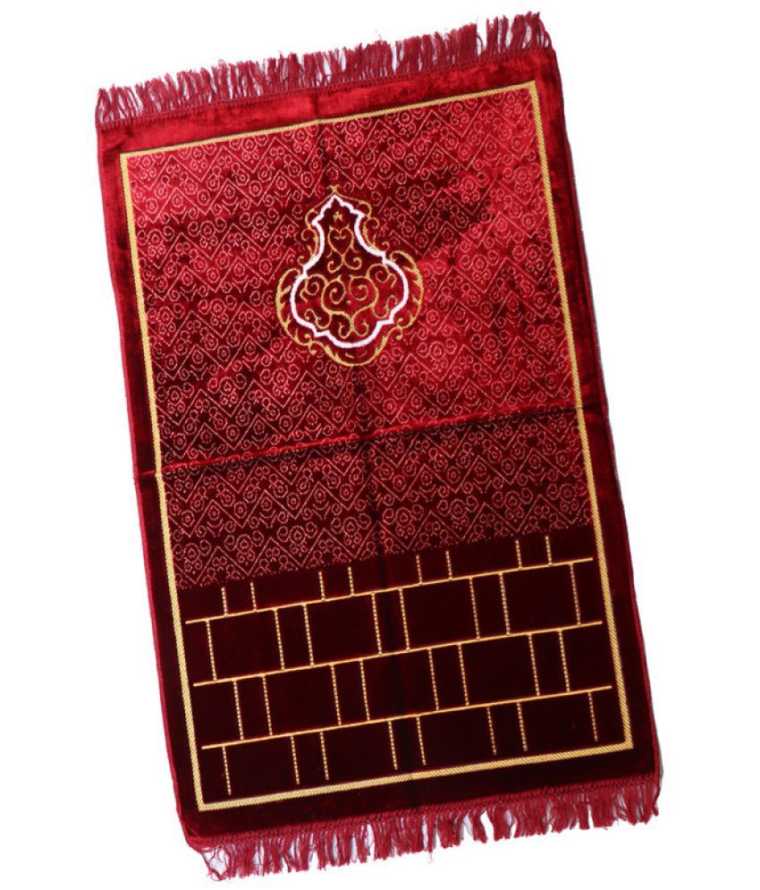     			ADIRNY Maroon Single Regular Velvet Prayer Mat ( 110 X 70 cm )