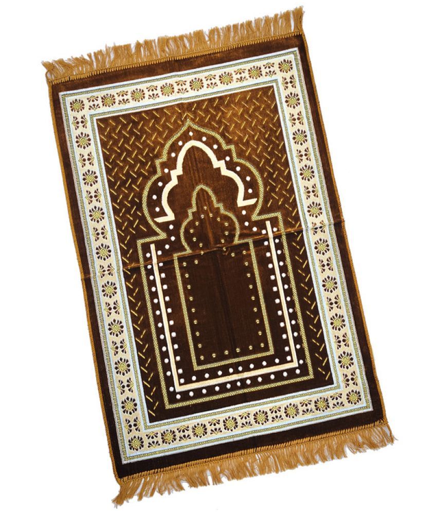     			ADIRNY Orange Single Regular Velvet Prayer Mat ( 110 X 70 cm )