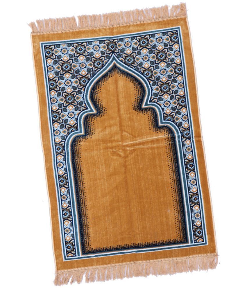     			ADIRNY Yellow Single Regular Velvet Prayer Mat ( 110 X 70 cm )