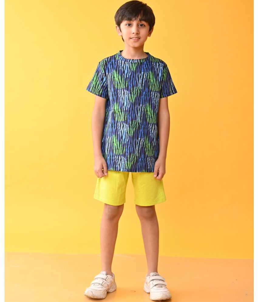     			AMSTERDAM BLUE LIME SUMMER SHORTS SET - BLUE/LIME