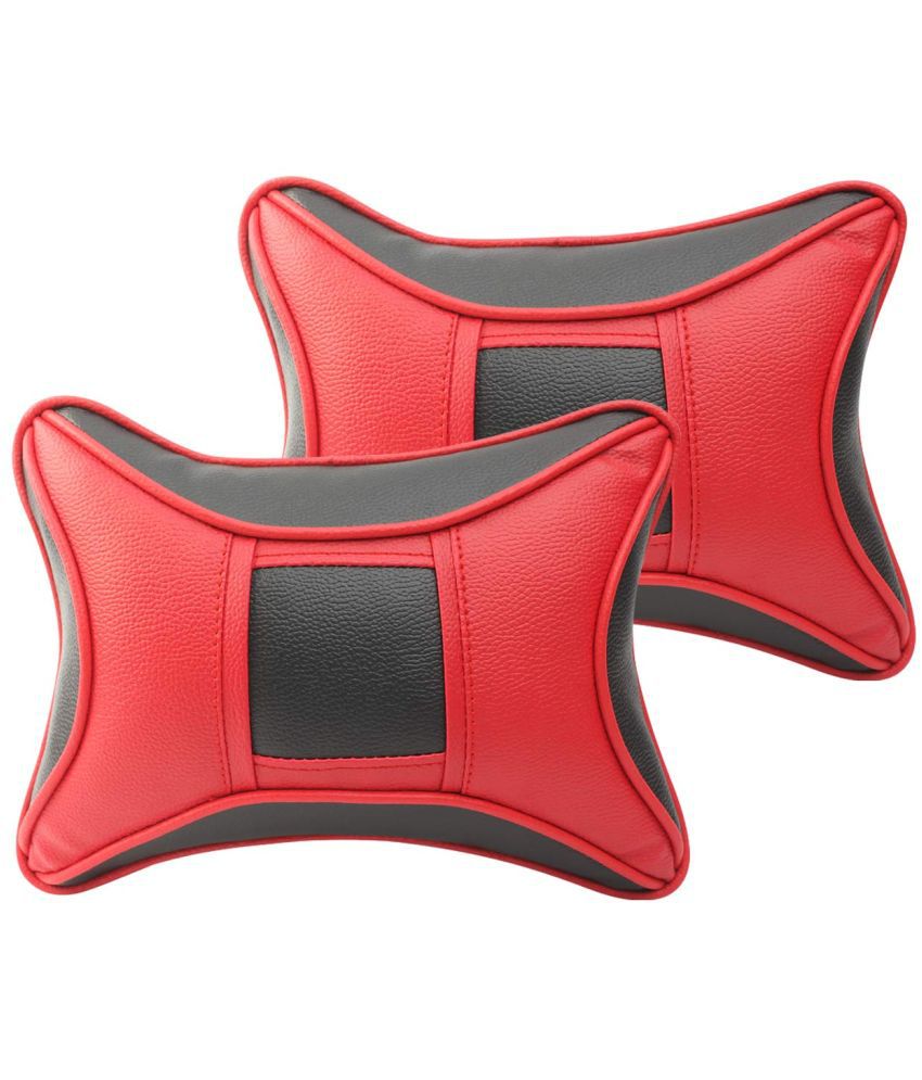     			Auto Hub Neck Cushions Set of 2 Red