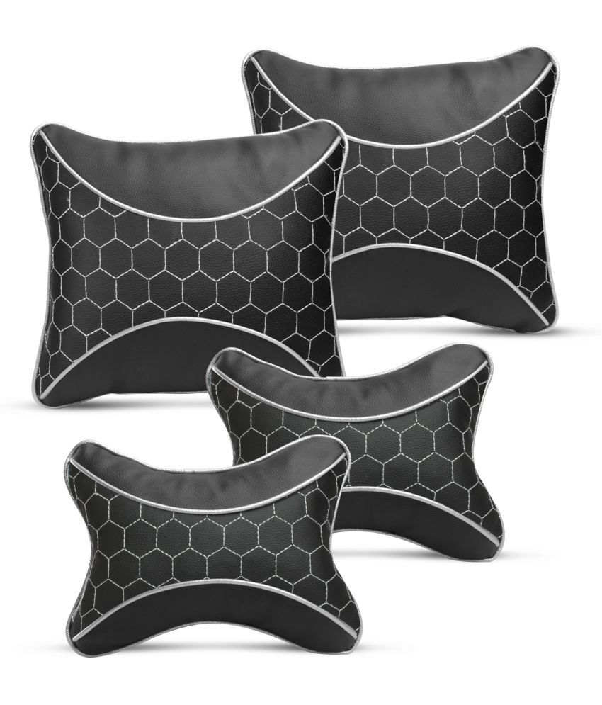    			Auto Hub Neck Cushions Set of 4 Black