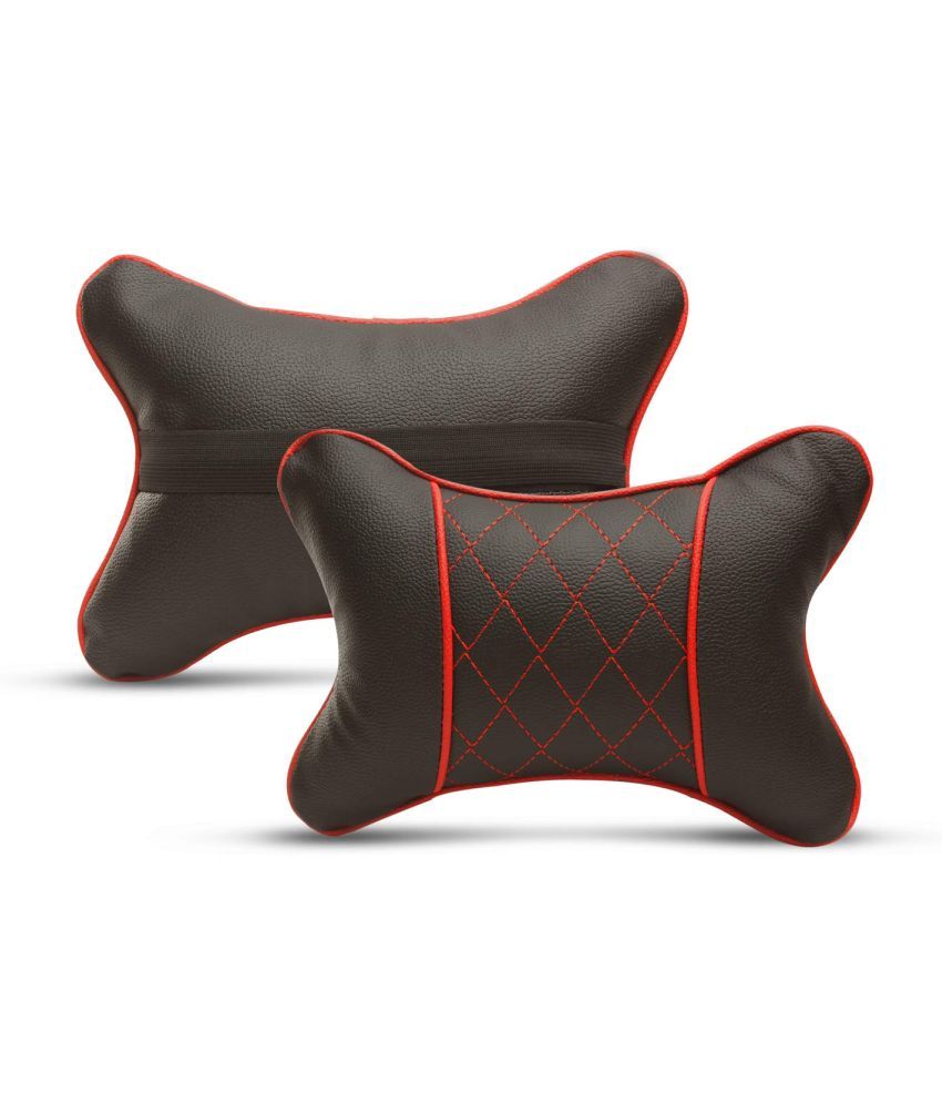     			Auto Hub Neck Cushions Set of 2 Red