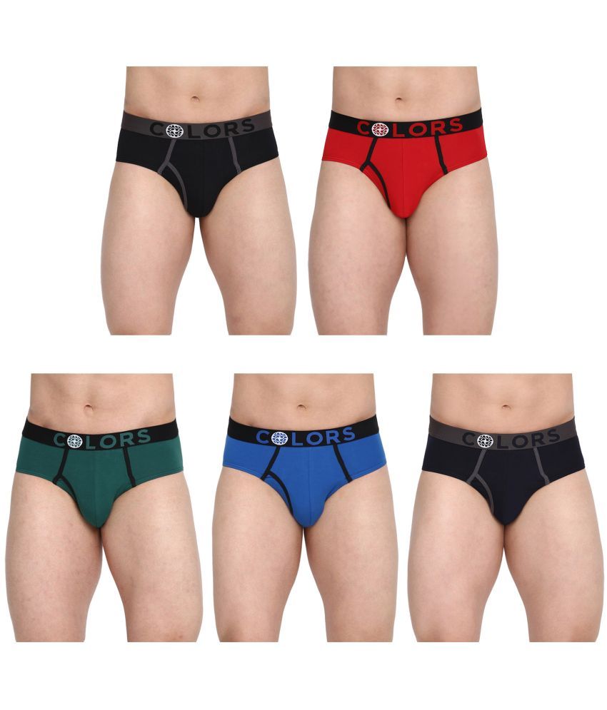     			COLORS by Rupa Frontline Multicolor Cotton Men's Briefs ( Pack of 5 )