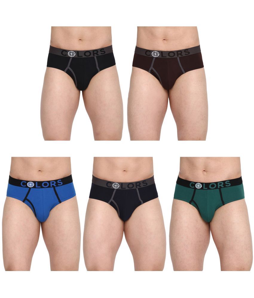     			COLORS by Rupa Frontline Multicolor Cotton Men's Briefs ( Pack of 5 )