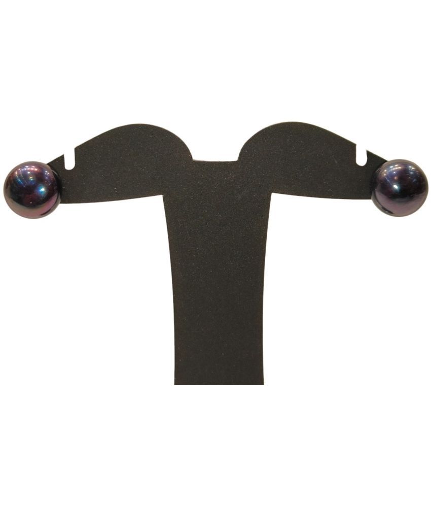     			Mannatraj Pearls & Jewellers Black Stud Earrings ( Pack of 1 )