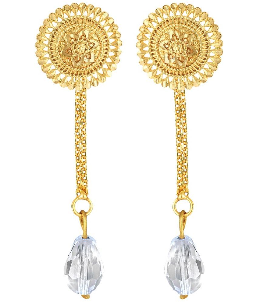     			VIVASTRI Golden Drop Earrings ( Pack of 2 )