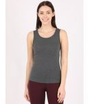 Jockey A113 Women's Super Combed Cotton Rib Fabric Slim Fit Solid Tank Top - Charcoal Melange