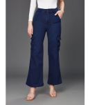 Miss Chase - Navy Blue Denim Wide Leg Women's Jeans ( Pack of 1 )