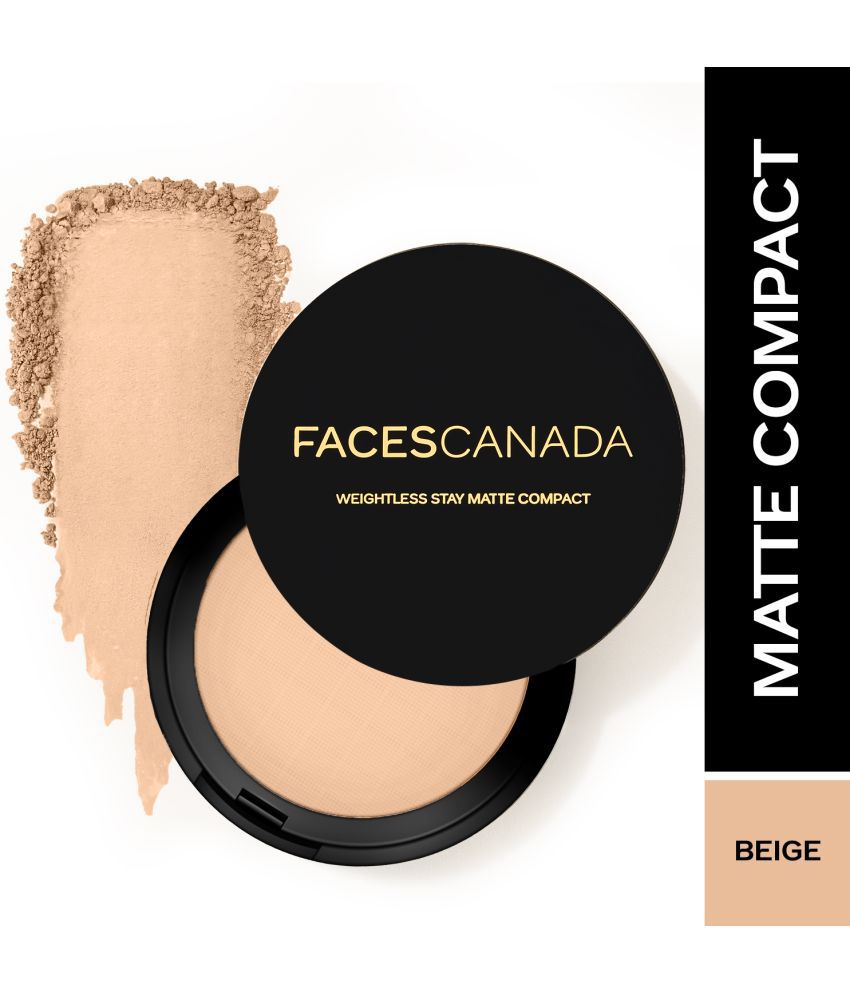     			FACES CANADA Weightless Stay Matte Finish Compact Powder-Beige,9g |Pressed Powder For All Skin Types