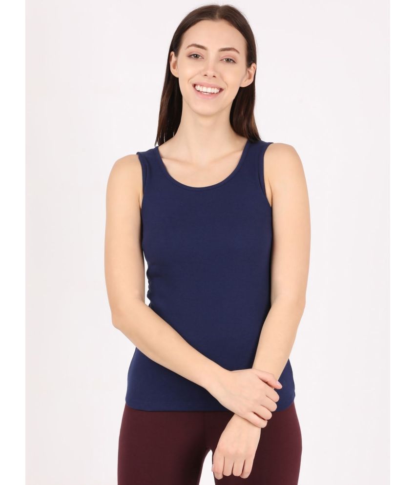    			Jockey A113 Women's Super Combed Cotton Rib Fabric Slim Fit Solid Tank Top - Imperial Blue