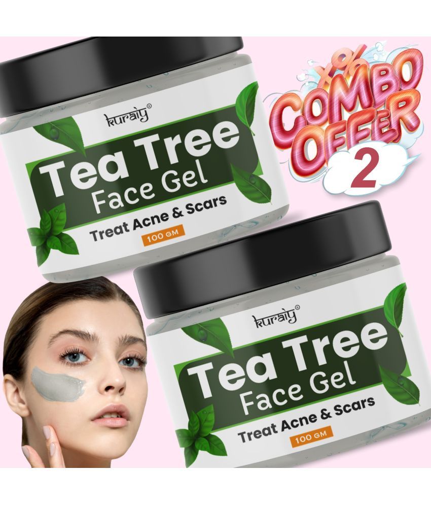     			KURAIY Tea Tree Acne& Scar Removal Face Gel Suitable for All Skin Types 100g Pack of 2