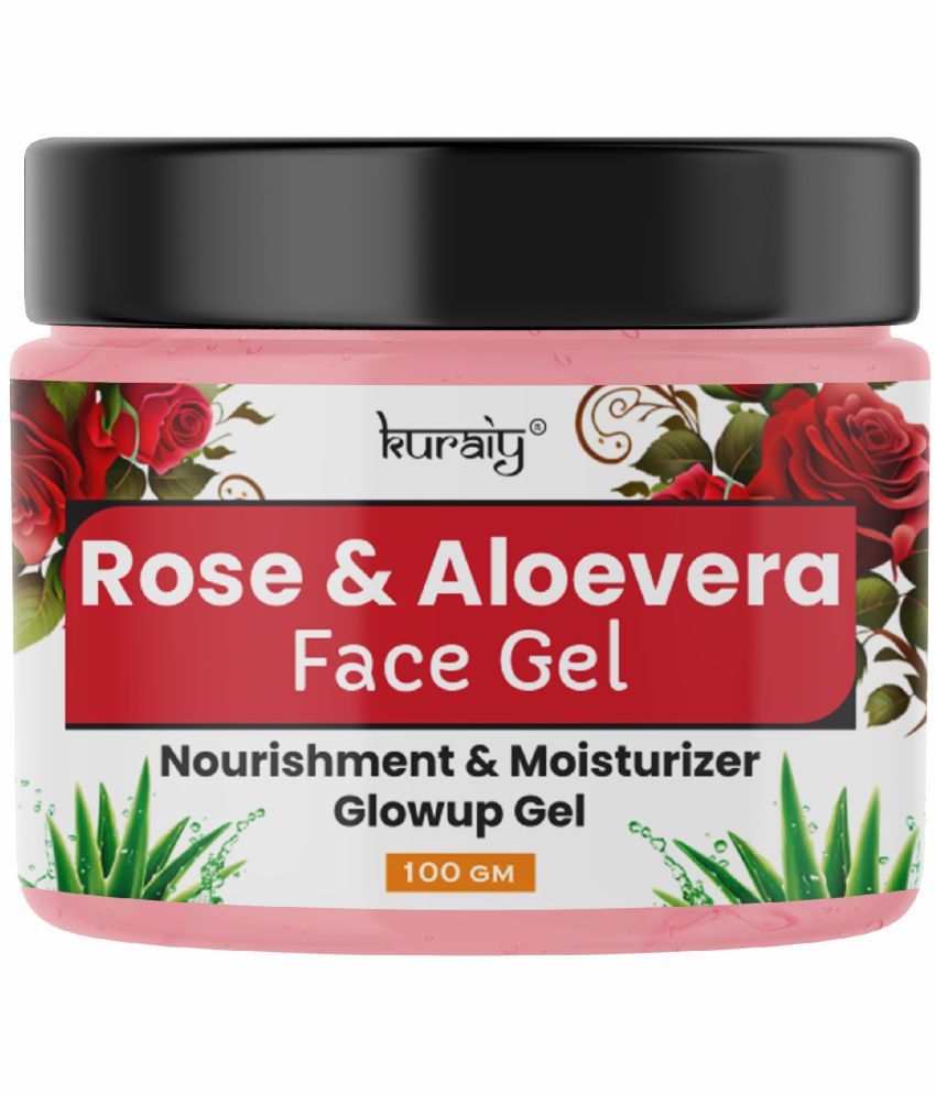     			KURAIY Rose & Aloe Vera And Moisturizer Glow Up Face Gel for All Skin Types 100g Pack of 1