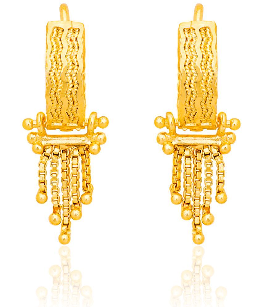     			LUV FASHION Golden Jhumki Earrings ( Pack of 1 )