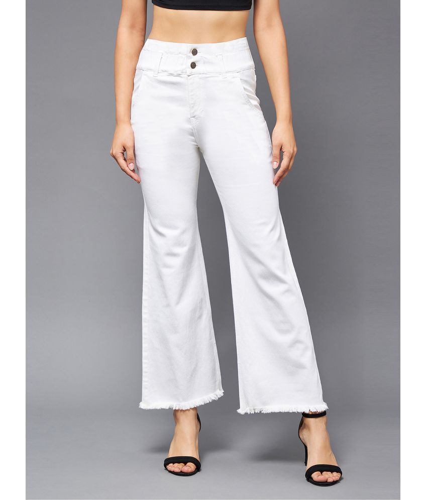     			Miss Chase - White Denim Wide Leg Women's Jeans ( Pack of 1 )