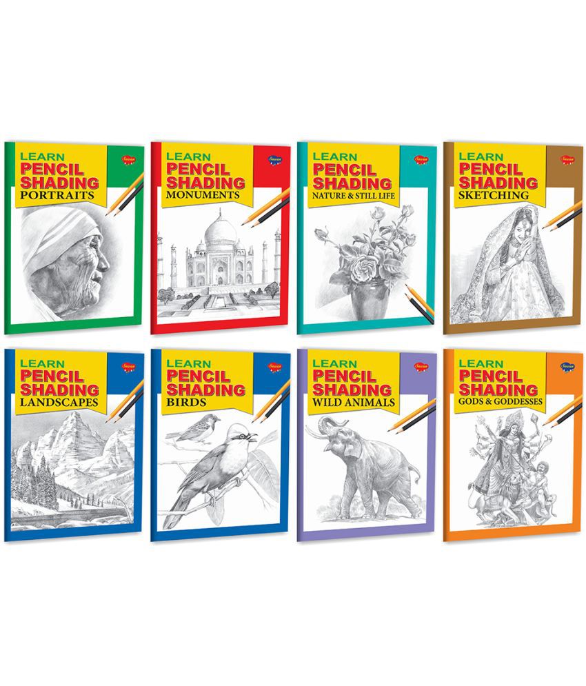     			Pencil Shading Pack | Set of 8 Anti Stress Shading Books