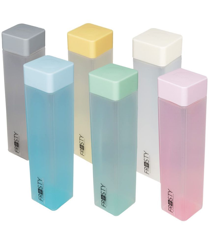     			SHARUJA Frosty Multicolour Plastic Fridge Water Bottle 950 mL ( Set of 6 )