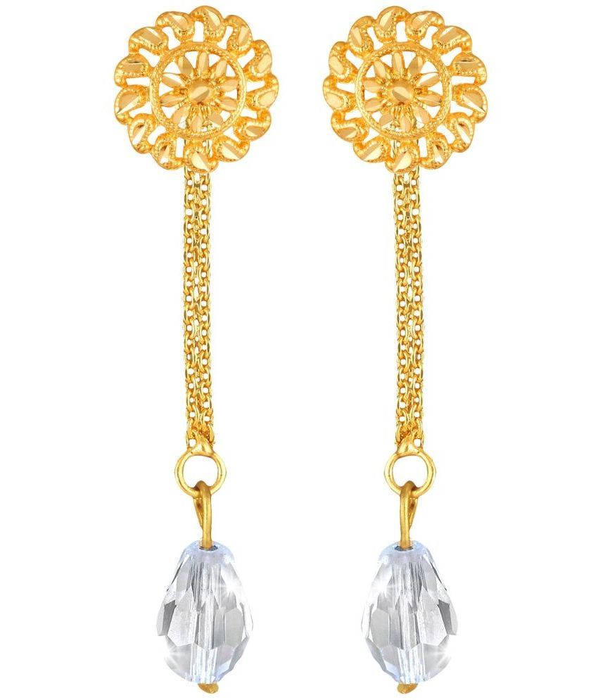     			VIVASTRI Golden Drop Earrings ( Pack of 2 )