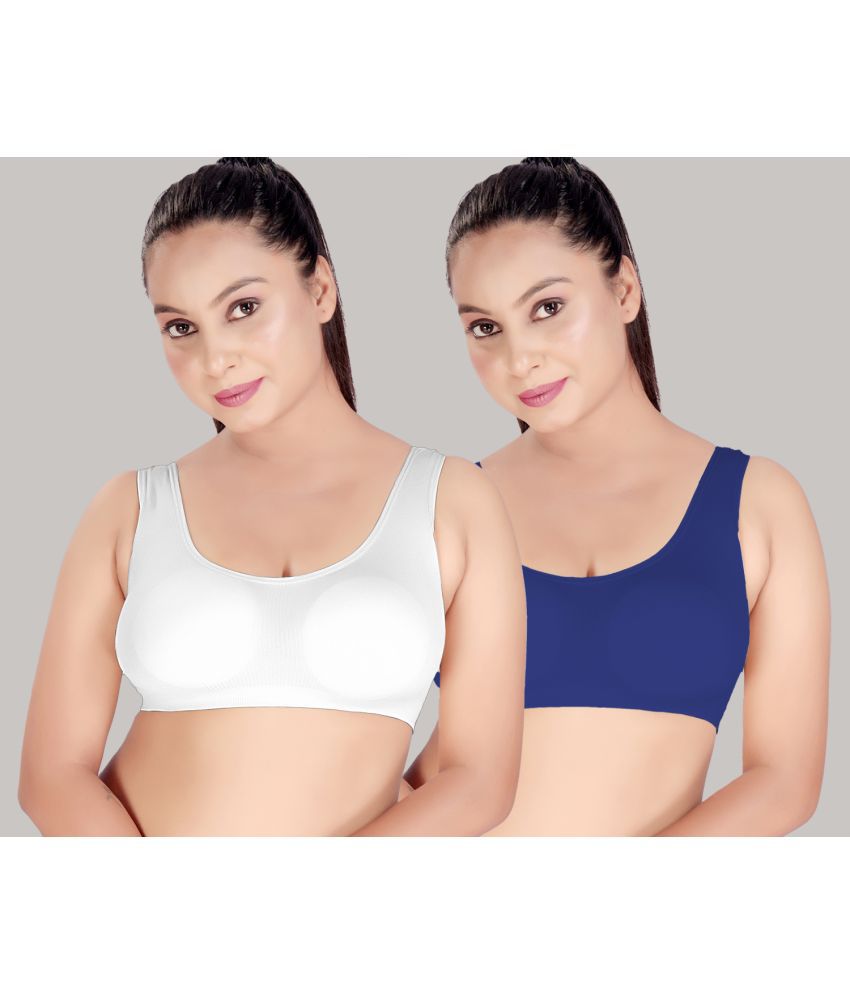     			haya fashion Multicolor Polyester Non Padded Women's Cami bra ( Pack of 2 )