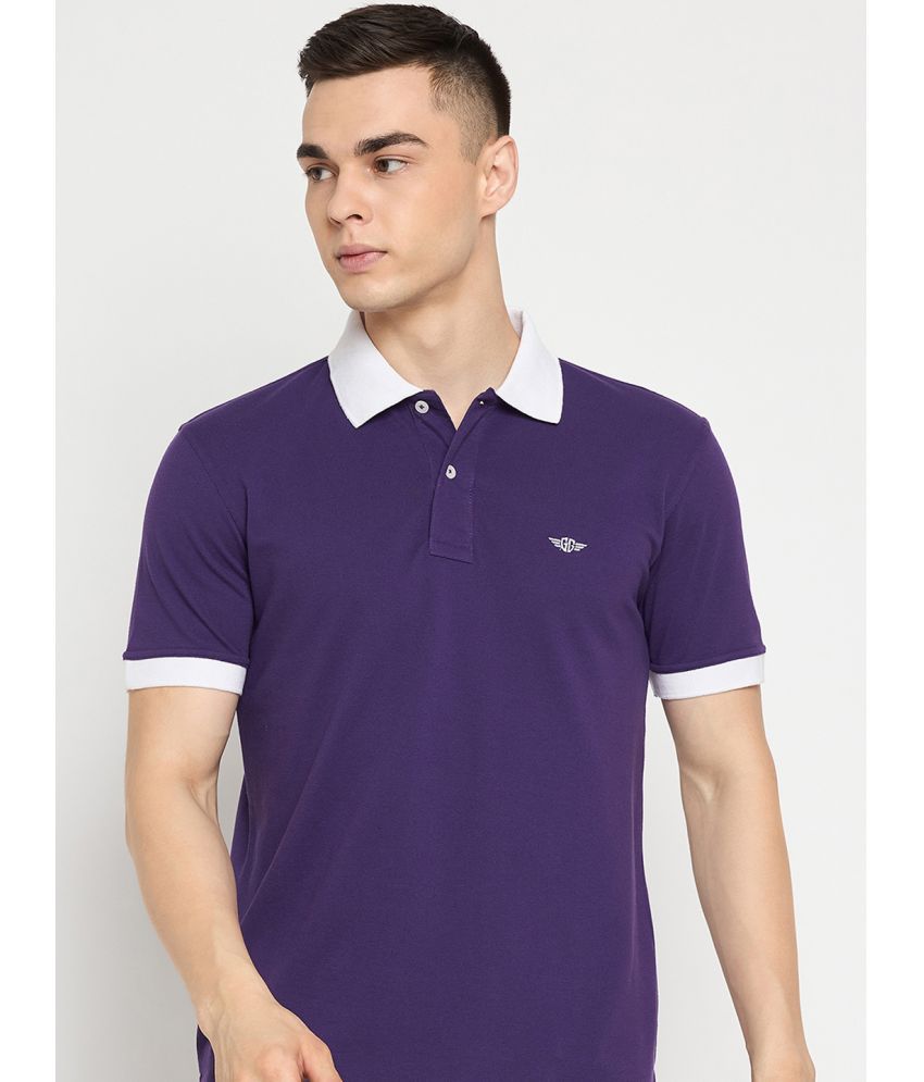     			GET GOLF Cotton Regular Fit Solid Half Sleeves Men's Polo T Shirt - Purple ( Pack of 1 )