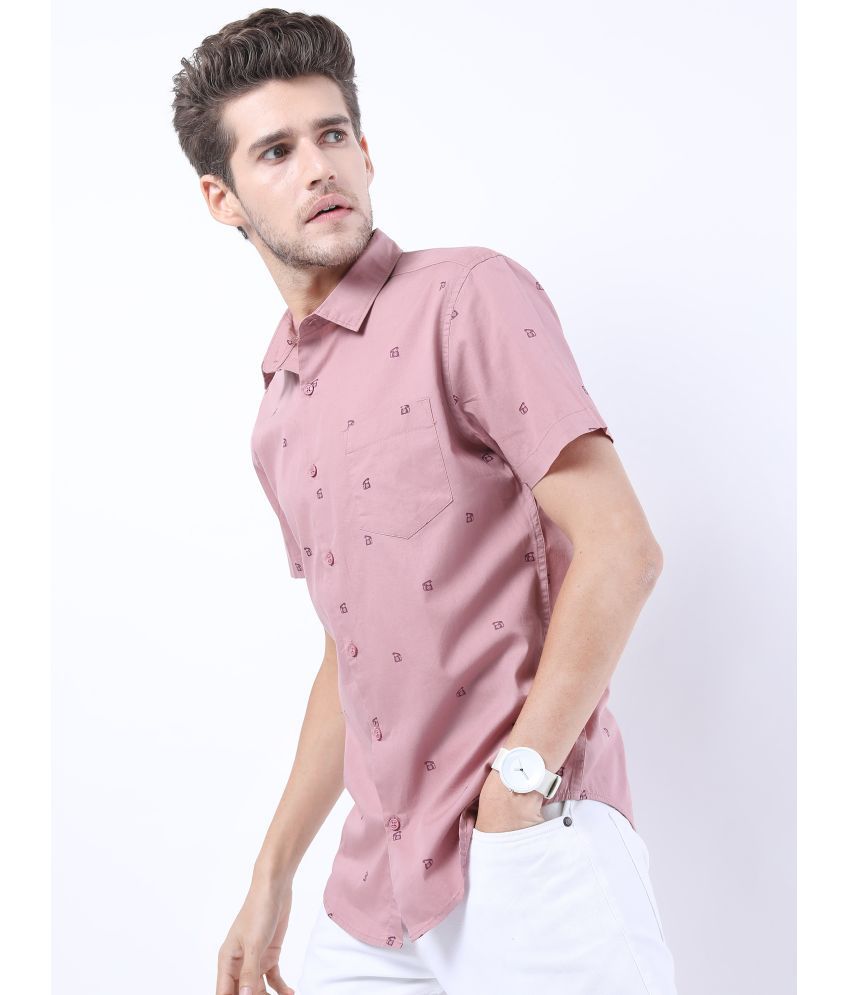     			Ketch 100% Cotton Slim Fit Printed Half Sleeves Men's Casual Shirt - Pink ( Pack of 1 )
