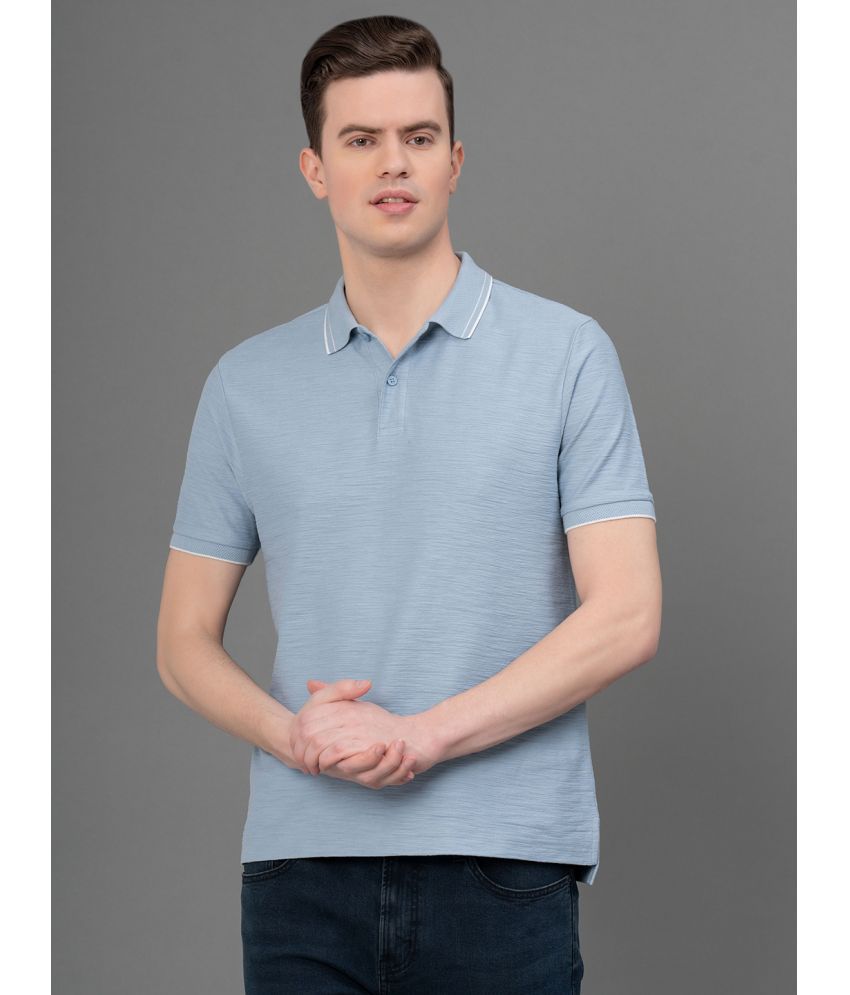     			Red Tape Cotton Regular Fit Self Design Half Sleeves Men's Polo T Shirt - Light Blue ( Pack of 1 )