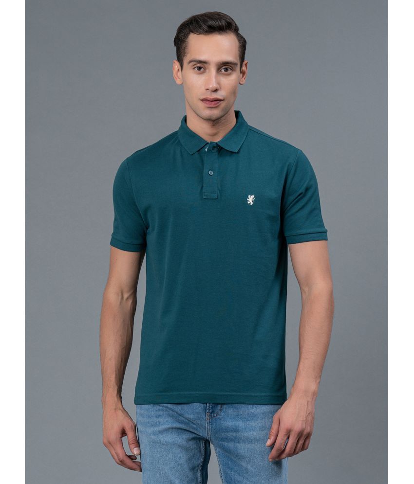     			Red Tape Cotton Regular Fit Solid Half Sleeves Men's Polo T Shirt - Teal Blue ( Pack of 1 )