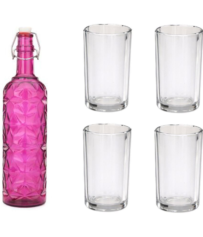     			AFAST Bottle Glass Pink Glass Water Bottle 1000 mL ( Set of 5 )