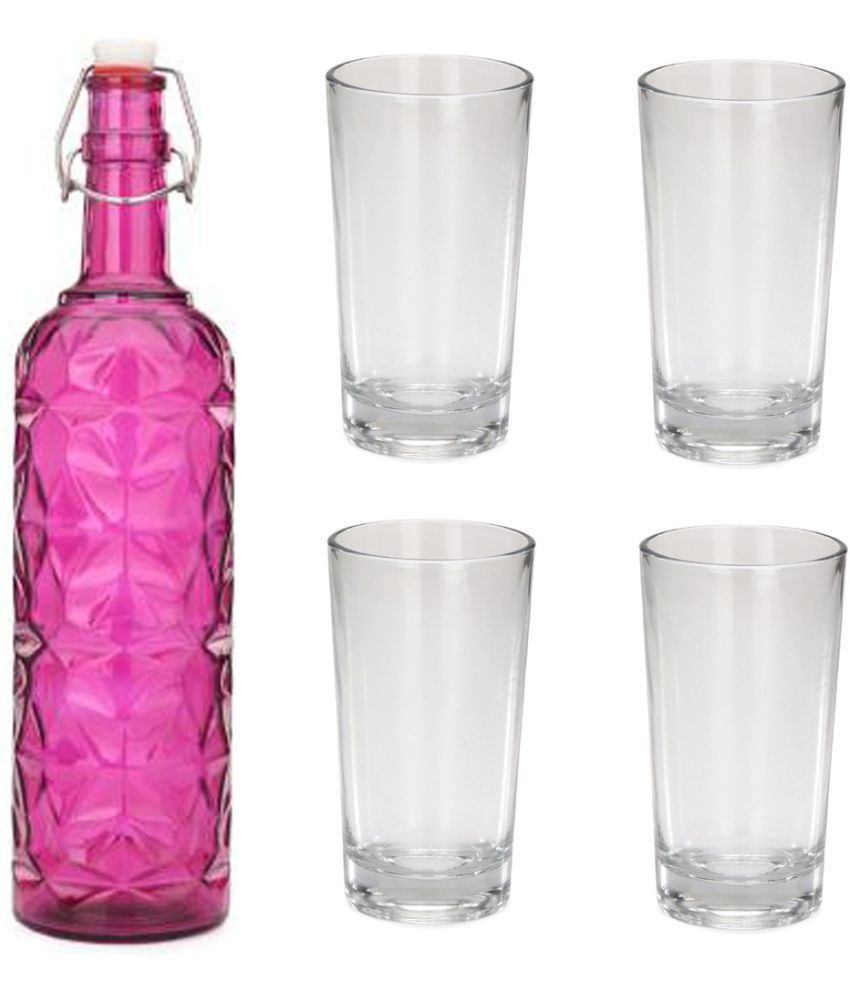     			AFAST Bottle Glass Pink Glass Water Bottle 1000 mL ( Set of 5 )